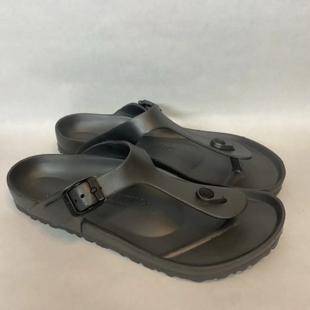 NWOB Birkenstock Gizeh EVA Charcoal Lightweight Sandals Unisex Adult W9/M7